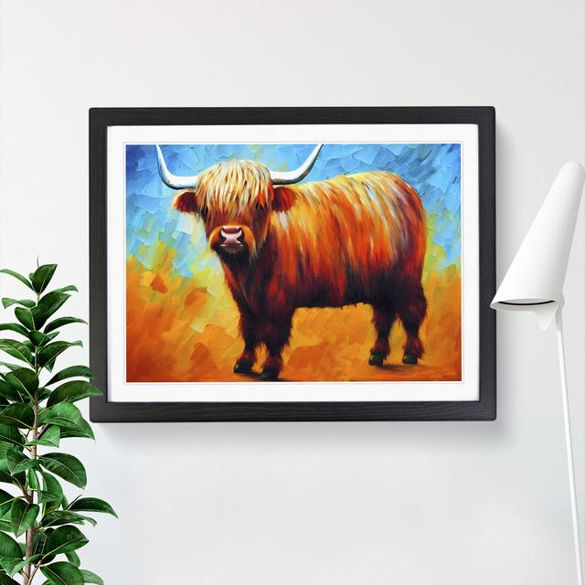 Highland Cow Vol.1 Abstract - Picture Frame Painting Natur Pur Frame Colour: Black, Size: 34cm H x 46cm W x 2cm D on Productcaster.