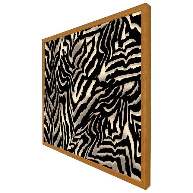 Lulette Gold Zebra Print - Single Picture Frame Art Prints World Menagerie Size: 76cm H x 76cm W x 4cm D, Frame Colour: Oak Framed on Productcaster.