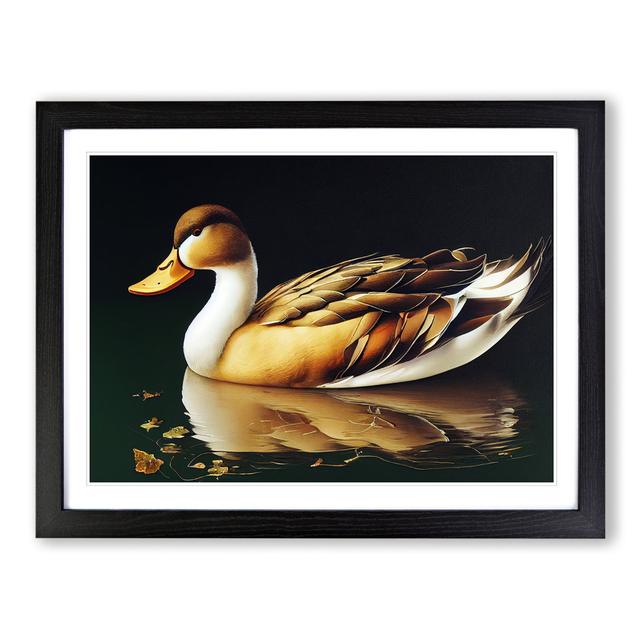 Enticing Duck - Picture Frame Painting Marlow Home Co. Size: 25cm H x 34cm W x 2cm D, Frame Colour: Black on Productcaster.