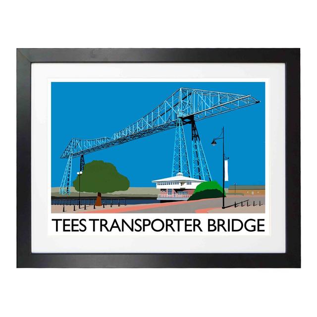 Tees Transporter Bridge by Richard O'Neil - Print East Urban Home Size: 33.5 cm H x 43.5 cm W x 2.2 cm D, Format: Black Wood Frame on Productcaster.