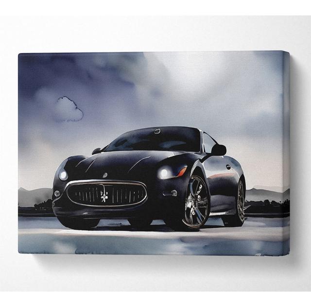 Maserati Black Beauty - Wrapped Canvas Art Prints Borough Wharf Size: 101.6cm H x 142.2cm W x 10cm D on Productcaster.