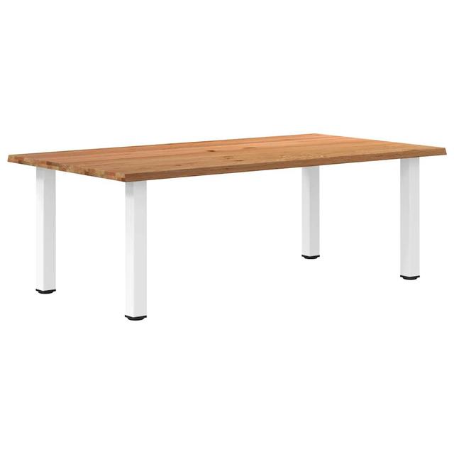 Vidaxl Esstisch Hellbraun 240X100x74 Cm Massivholz Eiche Rechteckig LoftDesigns Größe: 74 cm H x 220 cm L x 80 cm B, Farbe des Tischgestells: Weiß on Productcaster.