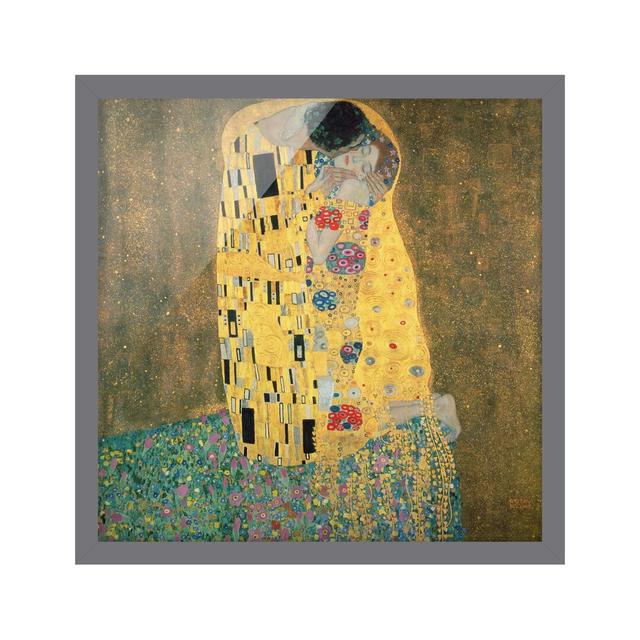 The Kiss by Gustav Klimt - Picture Frame Graphic Art Latitude Vive Size: 70cm H x 70cm W x 2cm D, Frame Option: Grey Framed on Productcaster.