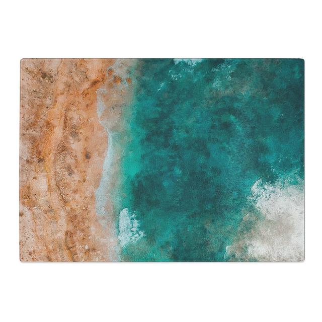 Tempered Glass Ocean Meets the Sand Chopping Board East Urban Home Size: 20 cm x 28.5 cm on Productcaster.