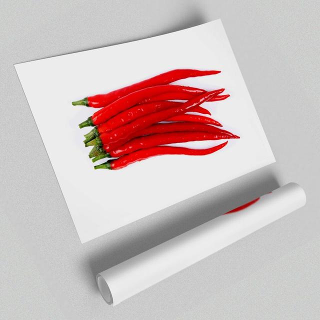 Fire Red Peppers - Photograph Print on Paper East Urban Home Size: 84.1cm H x 118.9cm W on Productcaster.