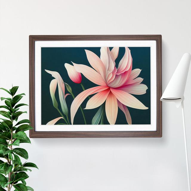 Spirited Modern Flower - Single Picture Frame Painting ClassicLiving Frame Colour: Walnut Framed, Size: 34cm H x 46cm W x 2cm D on Productcaster.