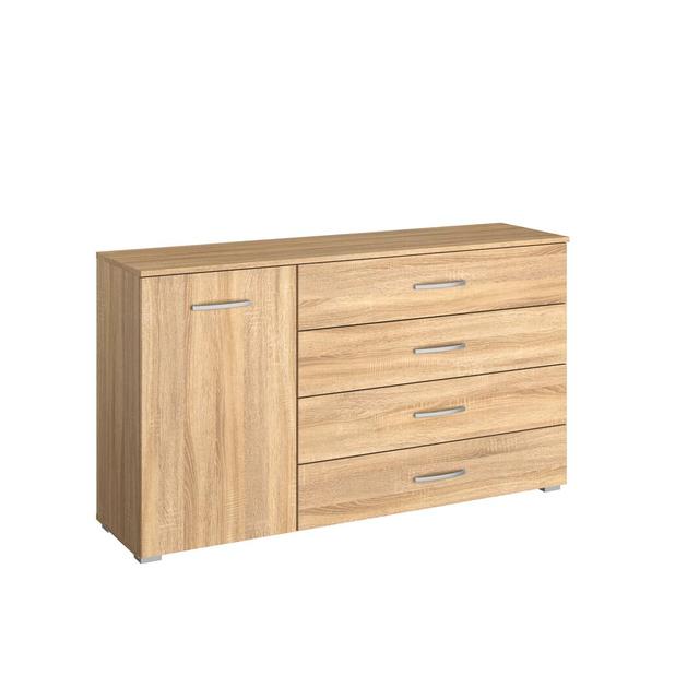 Combi Chest with 4 Drawers in Sonoma Oak in Sonoma oak by Rauch with Width: 140Cm on Productcaster.