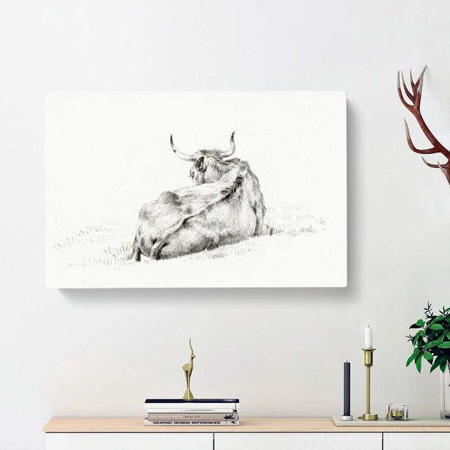 Lying Cow by Jean Bernard - Wrapped Canvas Art Print East Urban Home Size: 50cm H x 76cm W x 3cm D on Productcaster.