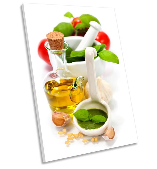 Fresh Pesto Kitchen Olive Oil Picture - Wrapped Canvas Print 17 Stories Size: 91.4cm H x 61cm W on Productcaster.