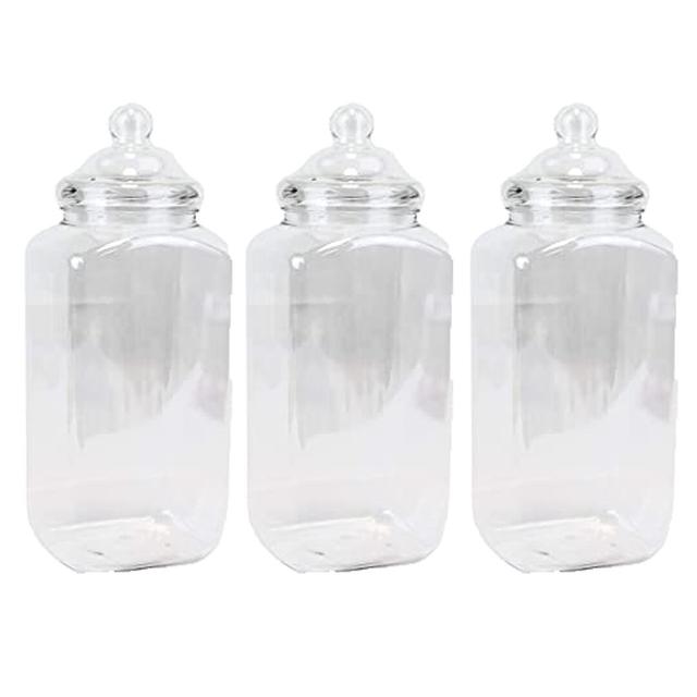 Jumbo Square Plastic 4500ml Storage Jar (Set of 3) Symple Stuff on Productcaster.