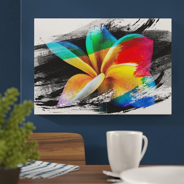 'Flower Frangipani' Graphic Art Print on Canvas East Urban Home Size: 40cm H x 60cm W on Productcaster.