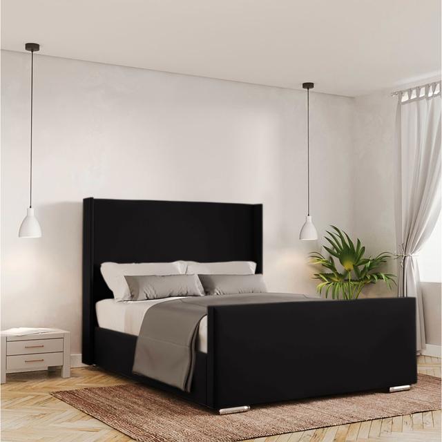 Nakoah Bed Frame Ebern Designs Colour: Black, Size: Kingsize (5') on Productcaster.