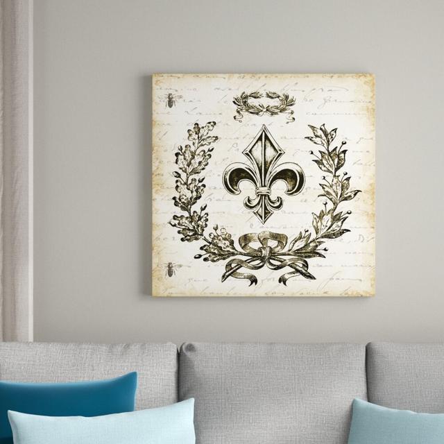 'French Laurel Wreath FDL II' by Tre Sorelle Studios Graphic Art Print on Wrapped Canvas East Urban Home Size: 76.2cm H x 76.2cm W on Productcaster.