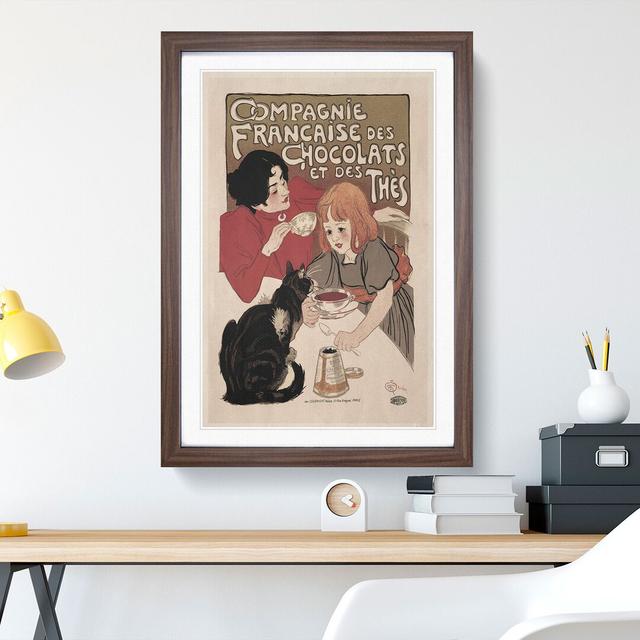 Compagnie Francaise Des Chocolate by Theophile Steinlen - Picture Frame Graphic Art East Urban Home Size: 65cm H x 48cm W x 2cm D, Frame Option: Walnu on Productcaster.