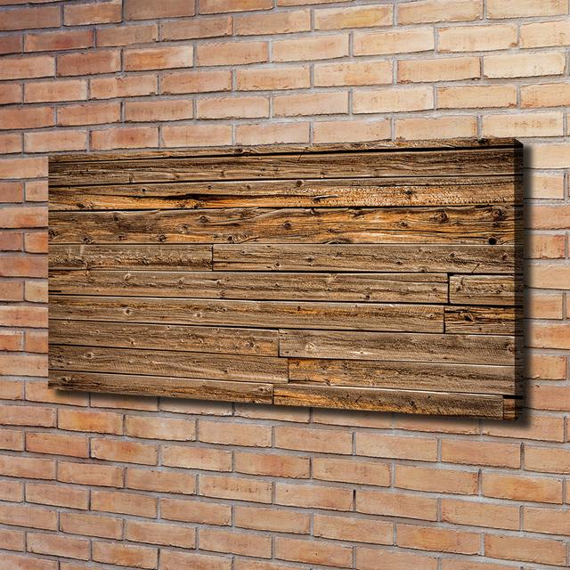 Wooden Wall - Wrapped Canvas Art Prints Union Rustic on Productcaster.