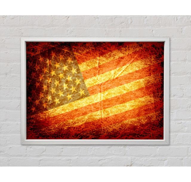 Stars And Stripes Grunge - Single Picture Frame Art Prints on Canvas Bright Star Size: 84.1cm H x 118.9cm W x 3.3cm D on Productcaster.