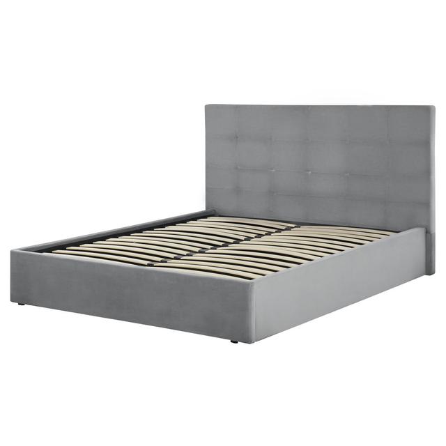 Farhaan Upholstered Ottoman Bed Marlow Home Co. Size: Super King 177cm W x 216cm L, Colour: Grey on Productcaster.