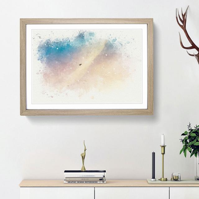 Bird in a Colourful Sky in Abstract - Picture Frame Graphic Art Print East Urban Home Size: 36cm H x 48cm W x 2cm D, Frame Option: Oak Framed on Productcaster.