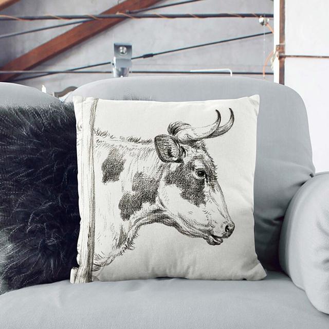 Horns of the Cow by Jean Bernard Cushion with Filling East Urban Home Size: 55cm H x 55cm W x 20cm D on Productcaster.