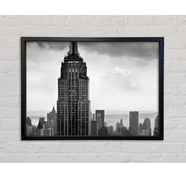 Empire State Building B N W - Einzelner Bilderrahmen Kunstdrucke auf Leinwand Bright Star Größe: 59,7 cm H x 84,1 cm B x 3,3 cm T on Productcaster.