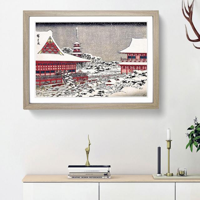 Kinryuzan Temple by Utagawa Hiroshige - Picture Frame Art Print East Urban Home Frame Option: Oak Framed, Size: 36cm H x 48cm W x 2cm D on Productcaster.