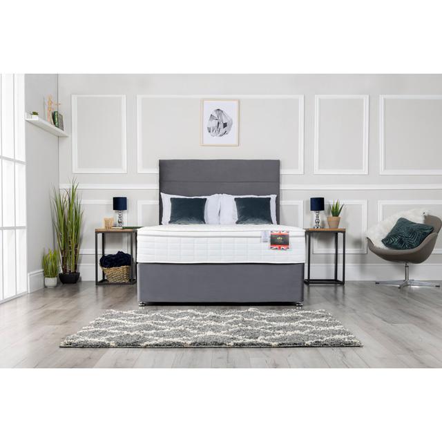 Aspelare Latex Foam Divan Bed Fairmont Park Storage Type: No Storage, Colour: Sky Plush Velvet, Size: Small Double on Productcaster.