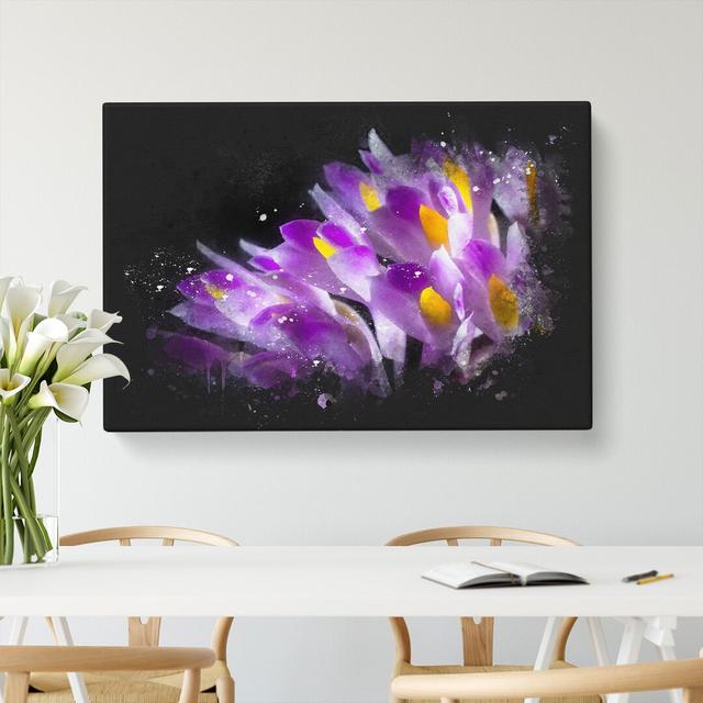 Wild Purple Orchid Flowers - Wrapped Canvas Print East Urban Home Size: 50cm H x 76cm W x 3cm D on Productcaster.