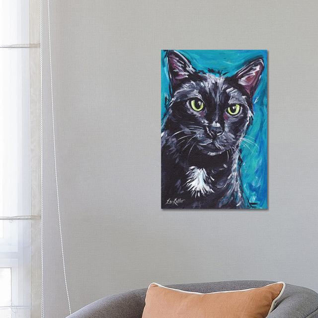 Expressive Black Cat by Hippie Hound Studios - Wrapped Canvas Print Marlow Home Co. Size: 66.04cm H x 45.72cm W x 3.81cm D on Productcaster.