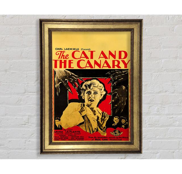 Cat And Canary 1927 Poster Framed Print Happy Larry Size: 59.7cm H x 42cm W x 8cm D, Format: Antique Gold Framed Paper on Productcaster.