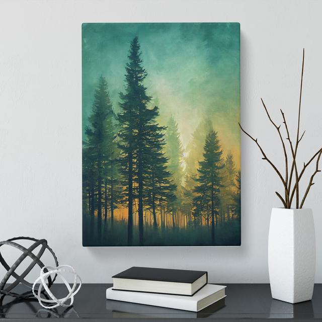 Raheem Pine Tree Forest - Wrapped Canvas Print Alpen Home Size: 50cm H x 35cm W x 3cm D on Productcaster.