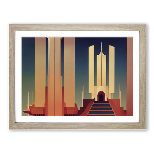 Art Deco Architecture Vol.3 - Picture Frame Graphic Art 17 Stories Format: Oak, Size: 25cm H x 34cm W on Productcaster.