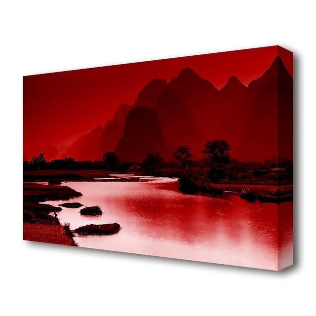 'Red Paradise Island Seascape' - Wrapped Canvas Graphic Art Print East Urban Home Size: 101.6 cm H x 142.2 cm W on Productcaster.