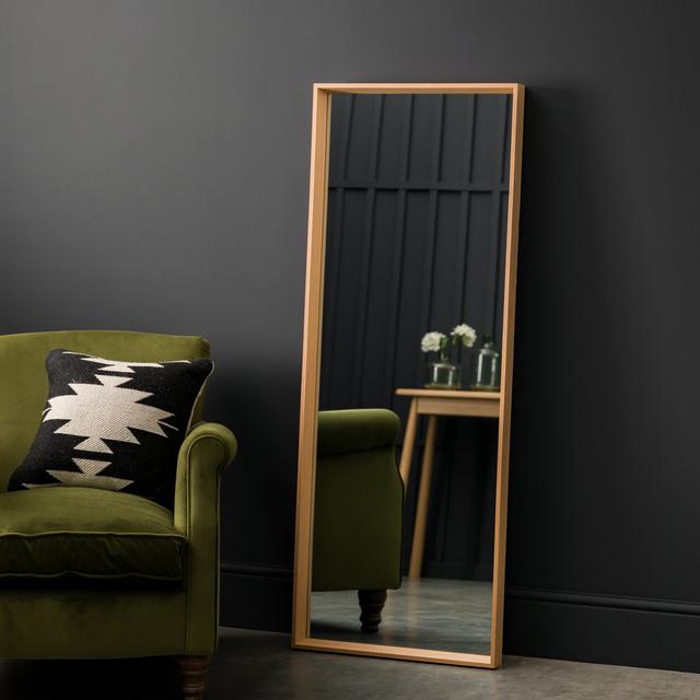 Weybridge Framed Wall Mounted Full Length Mirror Fernleaf Size: 142.5cm H x 53cm W, Finish: Oak on Productcaster.