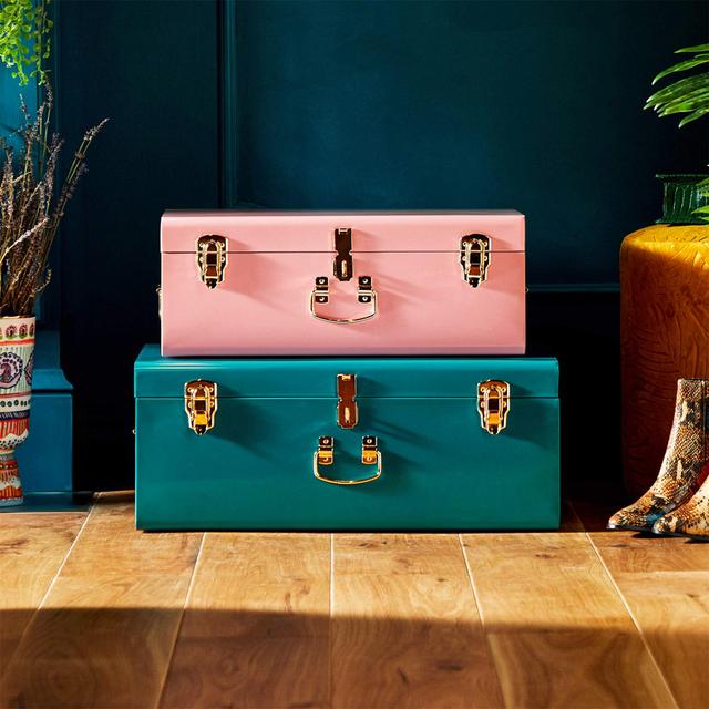 Storage Trunks Set Of 2 Rosdorf Park Colour: Pink/Blue on Productcaster.