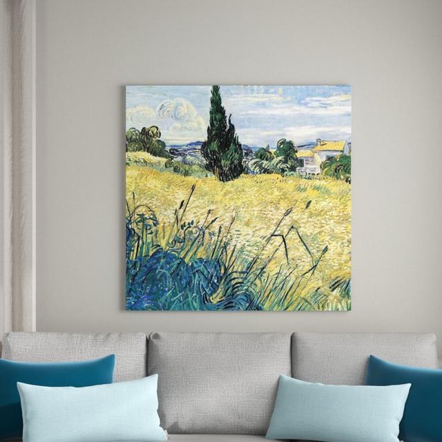 'Green Wheat Field with Cypress' by Vincent Van Gogh Painting Print East Urban Home Size: 100cm H x 100cm W x 1.8cm D on Productcaster.