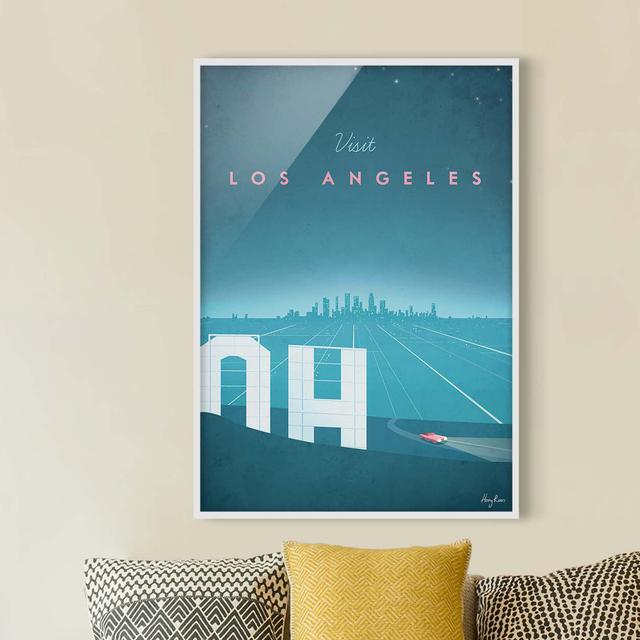 Picture With Frame - Travel Poster - Los Angeles - Portrait 4:3 - A Maturi Frame Option: White Framed, Size: 40cm H x 30cm W x 2cm D on Productcaster.