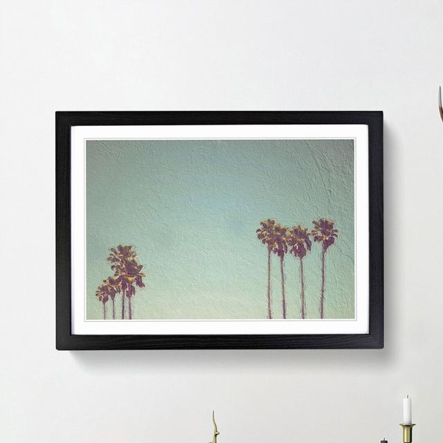 Palm Trees in Santa Cruz California - Picture Frame Painting Print East Urban Home Size: 27cm H x 36cm W x 2cm D, Frame Option: Black Framed on Productcaster.