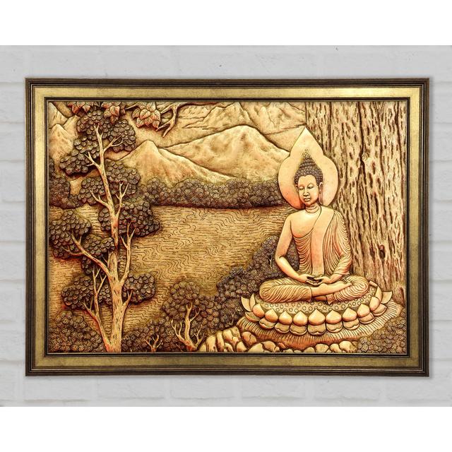 Buddha 18 Framed Print Latitude Vive Size: 59.7cm H x 84.1cm W x 1.5cm D, Format: Gold Framed Paper on Productcaster.