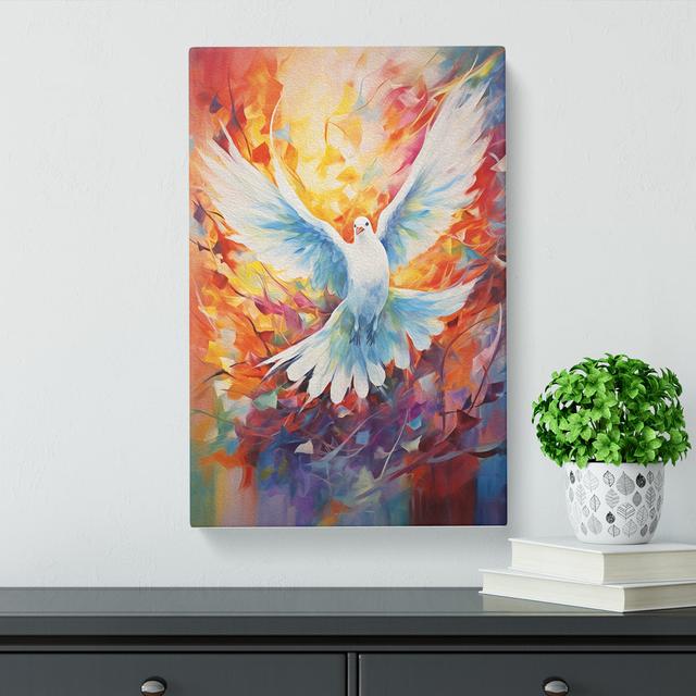 Dove Bird Expressionism - Print Marlow Home Co. Size: 60cm H x 40cm W x 3cm D on Productcaster.