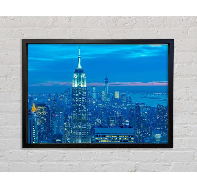 Empire State Building Blues - Single Picture Frame Art Prints on Canvas Bright Star Size: 59.7cm H x 84.1cm W x 3.3cm D on Productcaster.