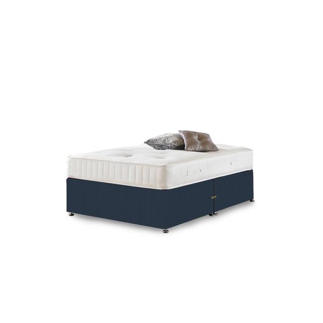 Asia Hilton Orthopaedic Divan Bed Fairmont Park Size: Super King (6'), Colour: Midnight Blue Linen, Storage Type: No Storage on Productcaster.