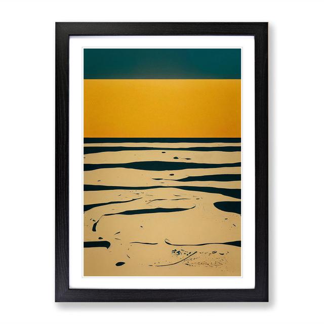 Beach Abstract No.3 - Picture Frame Graphic Art Metro Lane Size: 34cm H x 25cm W x 2cm D, Frame Colour: Black Framed on Productcaster.