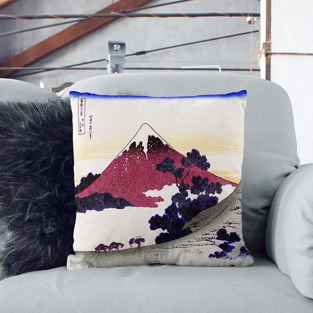 Inume Pass in the Kai Province by Katsushika Hokusai Cushion with Filling East Urban Home Size: 55cm H x 55cm W x 20cm D, Backing Colour: White on Productcaster.