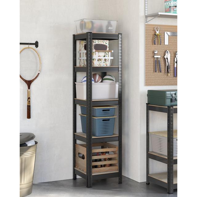 Desi Bookcase Borough Wharf Colour: Greige/Black, Size: 150cm H x 37cm W x 37cm D on Productcaster.