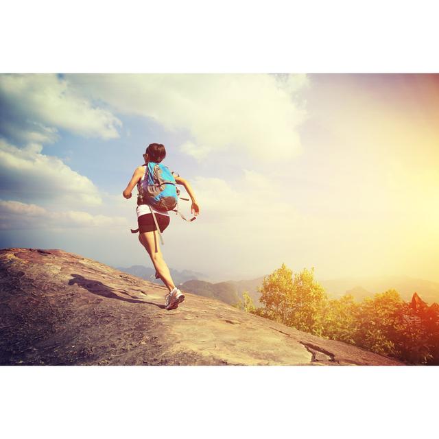 Hiking Woman Running by Lzf - Wrapped Canvas Photograph 17 Stories Size: 20cm H x 30cm W on Productcaster.