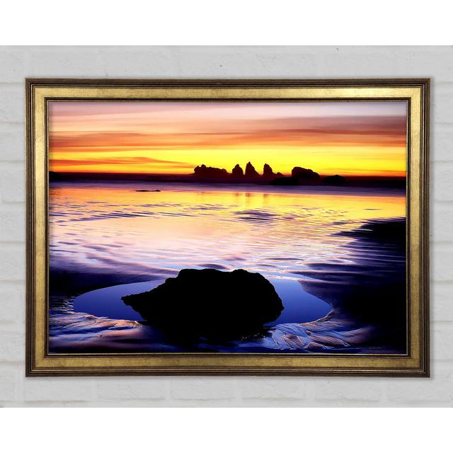 Rock Pool Skys Framed Print Highland Dunes Size: 42cm H x 59.7cm W x 1.5cm D on Productcaster.