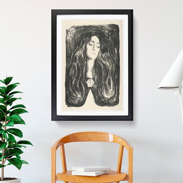 Eva Mudocci by Edvard Munch - Picture Frame Drawing East Urban Home Size: 36cm H x 27cm W x 2cm D, Frame Option: Black Framed on Productcaster.