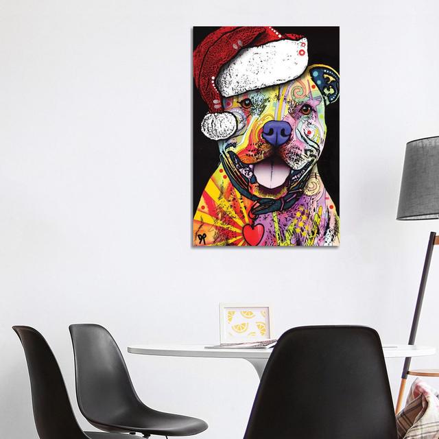 Beware Of Pit Bulls Christmas Edition by - Wrapped Canvas Graphic Art The Seasonal Aisle Size: 101.6cm H x 66.04cm W x 3.81cm D on Productcaster.