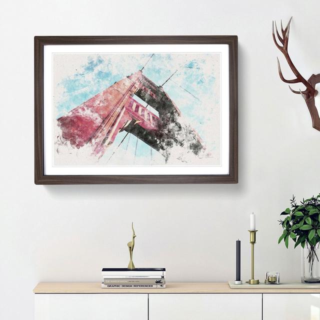 View Of The Golden Gate Bridge In San Francisco - Single Picture Frame Print on MDF East Urban Home Size: 62cm H x 87cm W x 2cm D, Frame Option: Walnu on Productcaster.