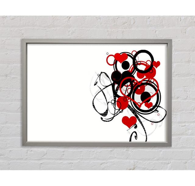 Circles And Hearts - Single Picture Frame Art Prints on Canvas Bright Star Size: 59.7cm H x 84.1cm W x 3.3cm D on Productcaster.